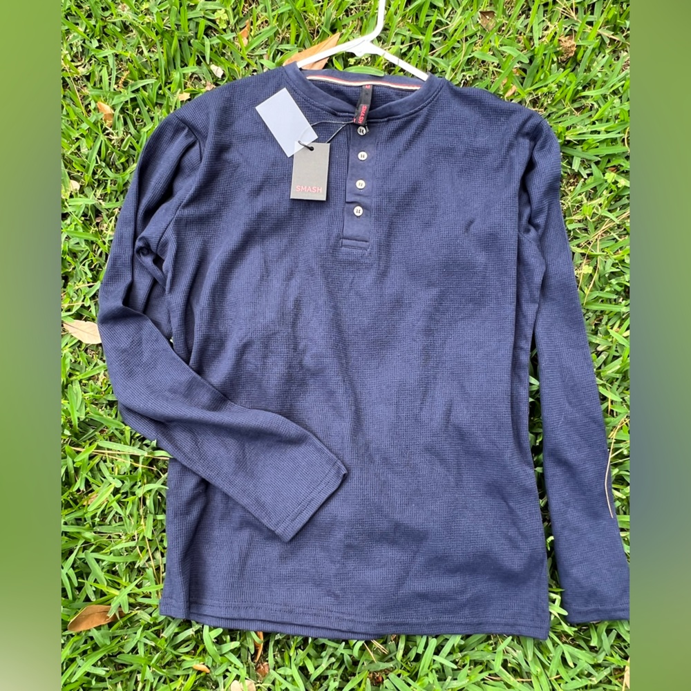 Men's Navy Blue Henley Shirt